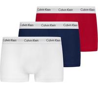 Calvin Klein Pantaloncini Boxer Confezione da 3 Uomo Low Rise Trunks Cotone Elasticizzato, Multicolore (White/Red Ginger/Pyro Blue), XS