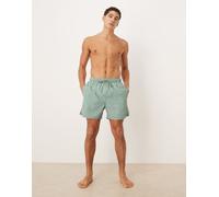 Calvin Klein - Pantaloncini da bagno blu acqua e marrone con stampa di monogramma e coulisse 46