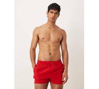 Calvin Klein - Pantaloncini da bagno rossi con coulisse e logo laterale-Rosso 50