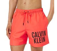 Calvin Klein Pantaloncino da Bagno Uomo Lungo, Arancione (Bright Vermillion), S