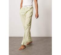 Calvin Klein - Pantaloni del pigiama in cotone verdi con stampa di monogrammi sbiadita-Grigio 52