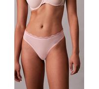 Calvin Klein - Perizoma in microfibra elasticizzato rosa confetto con bordo in pizzo M