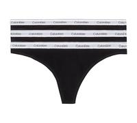 Calvin Klein Perizomi Donna Confezione da 3 Modern Logo Tanga, Nero (Black/Black/Black), L