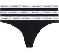 Calvin Klein Perizomi Donna Confezione da 3 Modern Logo Tanga, Nero (Black/Black/Black), M