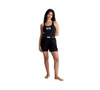 Calvin Klein Pigiama Linea CK1996, Jersey di Cotone Biologico, Maglia Testurizzata a Costine Sottili Senza Maniche Logo Petto. Pantaloncini in Tessuto di Cotone, Gamba Dritta, Corta