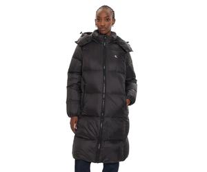 Calvin Klein Piumino Lungo Con Cappuccio Nero Donna M