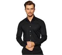 Calvin Klein Poplin Stretch Slim Shirt, Camicia, Uomo, 15, Nero (Black)
