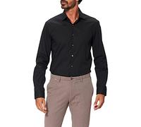 Calvin Klein Poplin Stretch Slim Shirt, Camicia, Uomo, 16, Nero (Black)