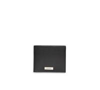 Calvin Klein - Portafoglio a libro in pelle nero con logo e placca tonalità argento One Size