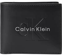 CALVIN KLEIN portafoglio uomo con portamonete pelle nero big logo