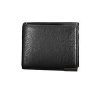 Calvin Klein Portafoglio da uomo Modern Plaque Bifold 5CC con portamonete Pelle nera