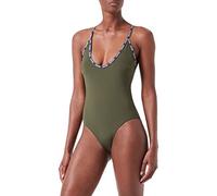 Calvin Klein Racerback OnePiece KW0KW01919 Costume da Bagno con Schiena a Incrocio, Verde (Crocodile Green), S Donna