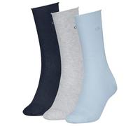 Calvin Klein Rolltop Classic Sock, Azzurro, 39-42 (Pacco da 3) Donna