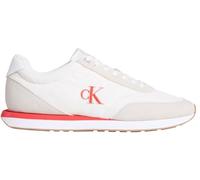 Calvin Klein Runner retrò da Uomo Ess Mix Mat Ym0Ym01361 Low Top, Beige (Marshmallow/Bianco/Arancione), 42