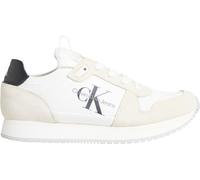 Calvin Klein Jeans Women Runner Sock Laceup NY-Lth W, Bright White/Creamy White/Black, 40 EU