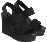 Calvin Klein Sandali da donna Wedge Webbing in Yw0yw01790 con zeppa, Black Triple Black, 40 EU