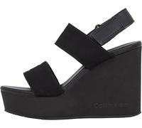 Calvin Klein Sandali da donna Wedge Webbing in Yw0yw01790 con zeppa, Black Triple Black, 41 EU