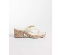 Calvin Klein - Sandali infradito beige stile espadrilles con tacco largo-Neutro 38