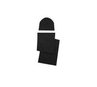 Calvin Klein sciarpa capello Soft Giftset Monogram Beanie + Scarf Black Classic Mono nero