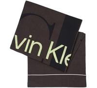 Calvin Klein Sciarpa Donna Logo Cotone Bio, Nero (Black/Dark Juniper), Taglia unica