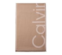 Calvin Klein Oversized Logo LW Jacquard Stole Lv04F8066G Sciarpe, Brown (Desert Taupe/Nacreous Clouds), Taglia Unica Donna