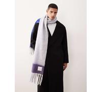 Calvin Klein - Sciarpa in tessuto spazzolato blu a righe One Size