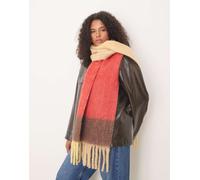 Calvin Klein - Sciarpa spazzolata rosso fiamma a quadri One Size