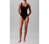 Calvin Klein Scoop Back One Piece Lv00q61205 - Maglia da Bagno, Colore: Nero (20242 Icon Cotton Emblem W Nero), S da Donna