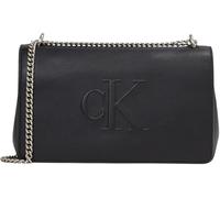 Calvin Klein Donna Borsa a Tracolla Sculpted Flap con Tracolla a Catenella, Nero (Black), Taglia Unica