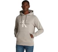 Calvin Klein Seasonal Monologo Regular Hoodie J30J320805, Felpe con Cappuccio, Uomo, Grigio (Rock Ridge), S