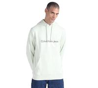Calvin Klein Seasonal Monologo Regular Hoodie J30J320805, Felpe con Cappuccio, Uomo, Verde (Canary Green), M