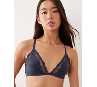 Calvin Klein - Sensual Stretch - Reggiseno a triangolo sfoderato in pizzo blu navy L