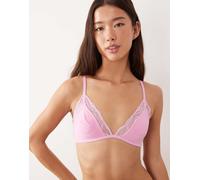 Calvin Klein - Sensual Stretch - Reggiseno a triangolo sfoderato in pizzo rosa confetto XL