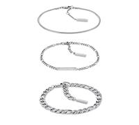 Calvin Klein Set di 3 Braccialetti da Donna Collezione LINKED in Acciaio Inossidabile - 35700003