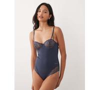 Calvin Klein - Shapewear - Body modellante in pizzo blu navy L