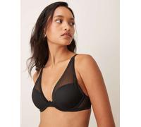 Calvin Klein - Shapewear - Reggiseno push-up scollo profondo in rete nero 2C