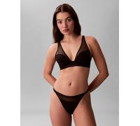 Calvin Klein - Signature Modal - Reggiseno scollo profondo in modal a rete trasparente nero leggermente foderato M