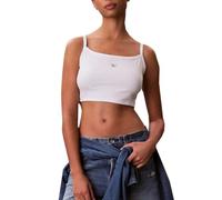 Calvin Klein SL Woven Label 2x2 Baby Rib Crop Lv047f221g Canotta Donna