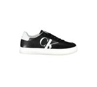 Calvin Klein Sleek Black Lace-Up Sneakers With Contrast Details - EU39/US9