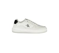 Calvin Klein Sleek White Lace-Up Sneakers with Contrast Details - EU39/US9