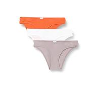 Calvin Klein Slip Bikini Modellanti Donna Confezione da 3 a Costine, Multicolore (Orange Rust/Grey Sand/White), S