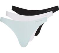 Calvin Klein Slip Bikini Modellanti Donna Confezione da 3 senza Cuciture, Multicolore (Black/White/Island Reef), L