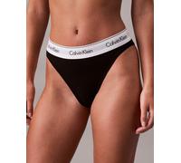 Calvin Klein Donna Slip Taglio Bikini High Leg con Fascia con Logo, Nero (Black), XS