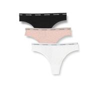 Calvin Klein Slip Brasiliana Donna Confezione da 3 con Pizzo, Multicolore (Black/White/Subdued), XXL