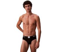 Calvin Klein Slip da Uomo Hip Brief 3PK LV00NB4475, Nero (Nero), M, Nero (Nero), M