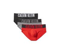 Calvin Klein Slip da Uomo Intense Power, Confezione da 3, Nero, Grigio Cielo, Rosso Pompeiano, Medium
