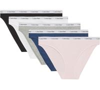 Calvin Klein Slip Donna CK Confezione 5 Pezzi Mutande Elastico a Vista Cotone Elasticizzato Articolo QD3586E Bikini 5PK