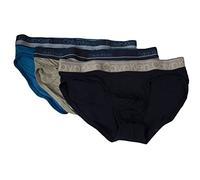 Calvin Klein Slip Uomo CK 3 Pezzi Elastico a Vista in Cotone Elasticizzato Mutande Articolo NB2415O Hip Brief 3PK, ZSG Blu/Bluette/Grigio, Size M/in 32-34 / cm.81-86