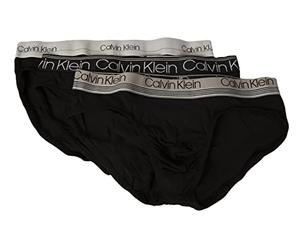 Calvin Klein Slip Uomo CK 3 Pezzi Elastico a Vista in Cotone Elasticizzato Mutande Articolo NB2415O Hip Brief 3PK