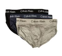 Calvin Klein Slip Uomo CK 3 Pezzi Elastico a Vista in Cotone Elasticizzato Mutande Articolo NB3704A Hip Brief 3pk, KDX Black/speakesy/Grey Heather, Size M/in 32-34 / cm.81-86